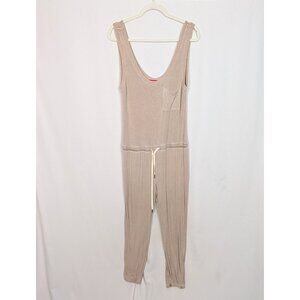 org. $178 N:PHILANTHROPY World Jumpsuit sz M Beige Drawstring Waist Ribbed Soft